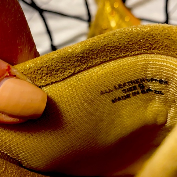 Bridget Shuster Gorgeous Crystal Metallic Leather Slides Rare - Picture 9 of 9